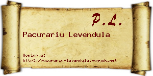 Pacurariu Levendula névjegykártya
